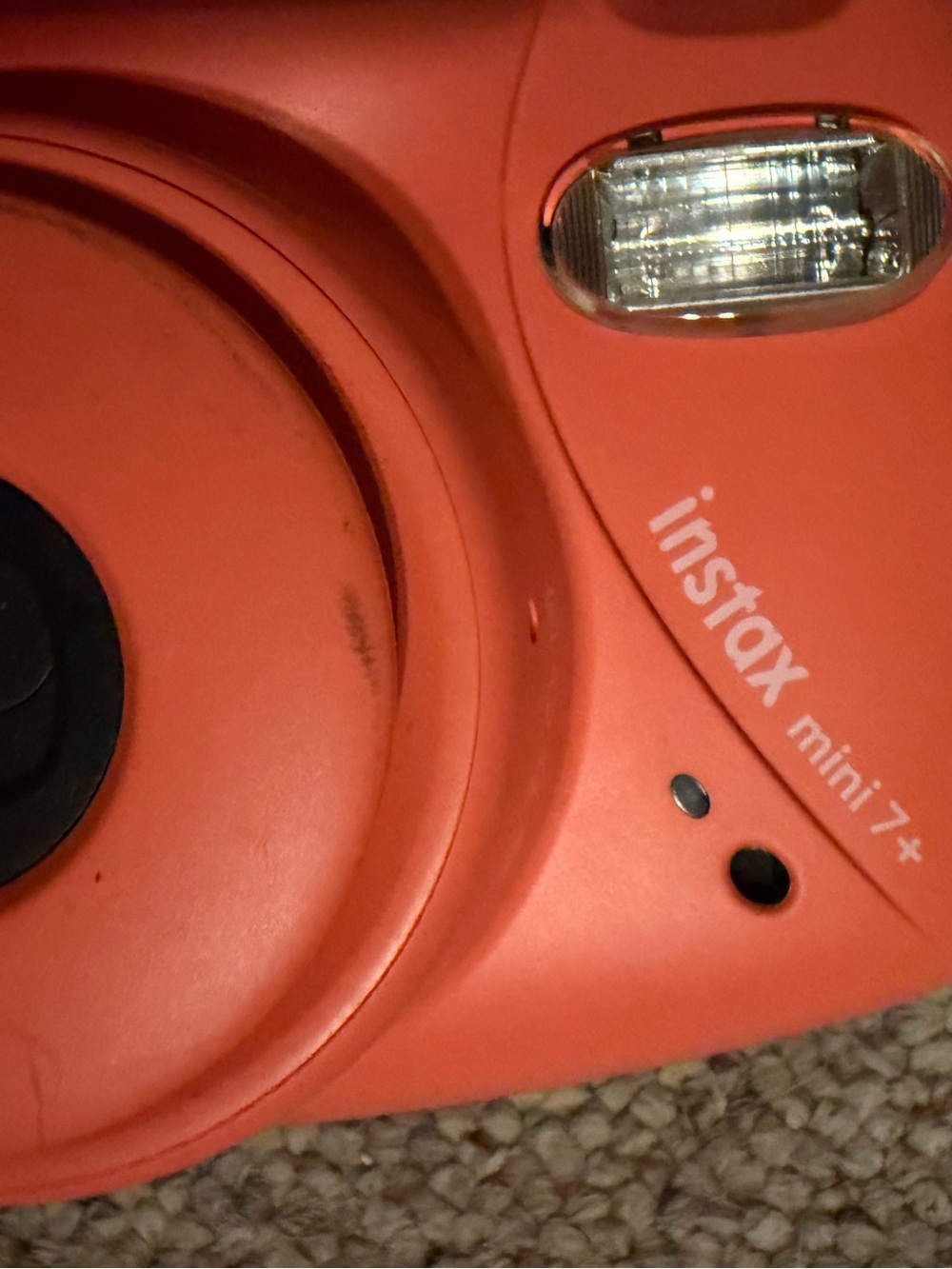 Fujifilm instax mini 7+ Coral Orange Instant Camera and instax mini 11 Blue